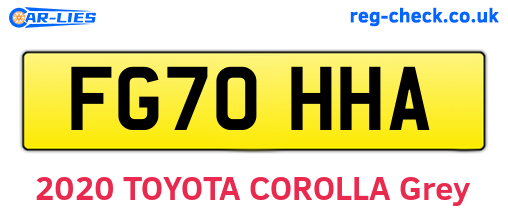 FG70HHA are the vehicle registration plates.