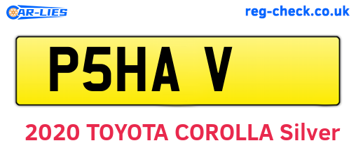 P5HAV are the vehicle registration plates.