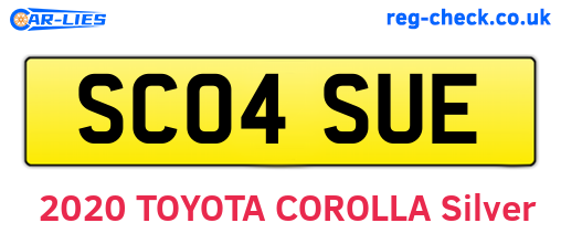 SC04SUE are the vehicle registration plates.