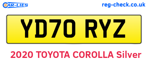 YD70RYZ are the vehicle registration plates.