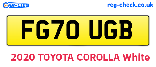 FG70UGB are the vehicle registration plates.