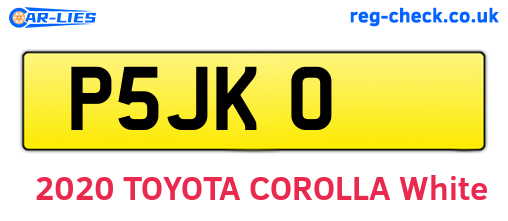 P5JKO are the vehicle registration plates.