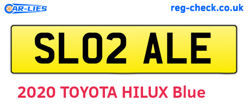 SL02ALE are the vehicle registration plates.