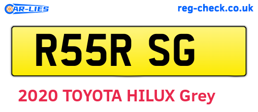 R55RSG are the vehicle registration plates.