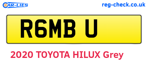 R6MBU are the vehicle registration plates.