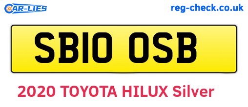 SB10OSB are the vehicle registration plates.