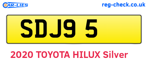 SDJ95 are the vehicle registration plates.