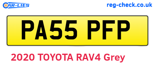 PA55PFP are the vehicle registration plates.