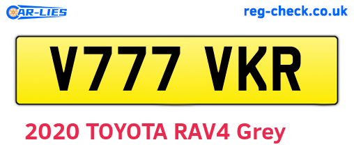 V777VKR are the vehicle registration plates.