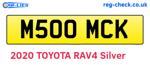 M500MCK are the vehicle registration plates.