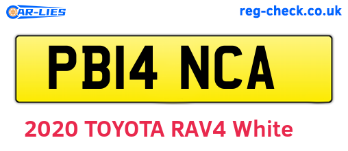 PB14NCA are the vehicle registration plates.
