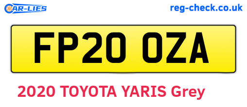 FP20OZA are the vehicle registration plates.