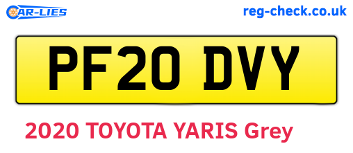 PF20DVY are the vehicle registration plates.
