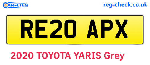 RE20APX are the vehicle registration plates.