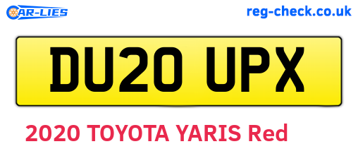 DU20UPX are the vehicle registration plates.