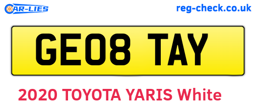 GE08TAY are the vehicle registration plates.