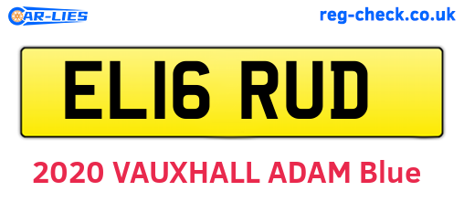 EL16RUD are the vehicle registration plates.