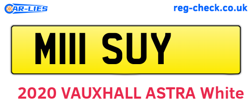 M111SUY are the vehicle registration plates.