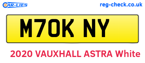 M70KNY are the vehicle registration plates.