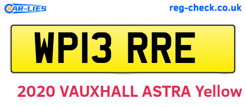 WP13RRE are the vehicle registration plates.