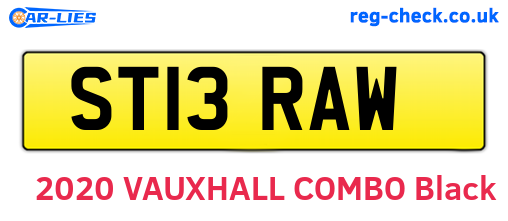 ST13RAW are the vehicle registration plates.