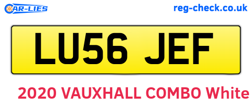 LU56JEF are the vehicle registration plates.