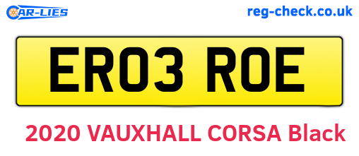 ER03ROE are the vehicle registration plates.