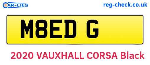 M8EDG are the vehicle registration plates.