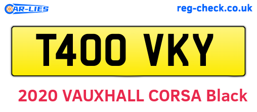 T400VKY are the vehicle registration plates.