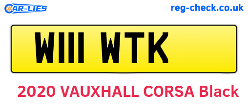 W111WTK are the vehicle registration plates.