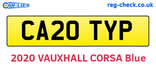 CA20TYP are the vehicle registration plates.