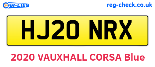 HJ20NRX are the vehicle registration plates.