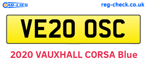 VE20OSC are the vehicle registration plates.