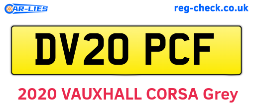 DV20PCF are the vehicle registration plates.