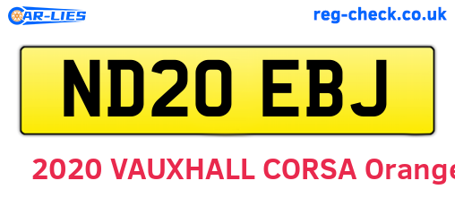 ND20EBJ are the vehicle registration plates.