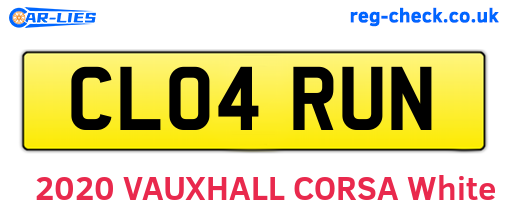 CL04RUN are the vehicle registration plates.