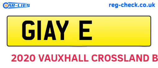 G1AYE are the vehicle registration plates.