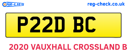 P22DBC are the vehicle registration plates.