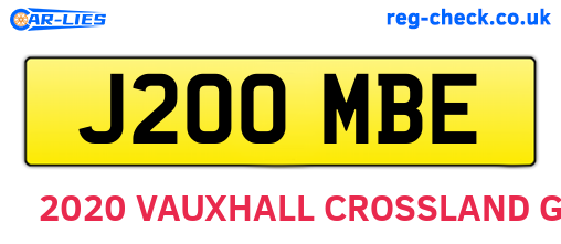 J200MBE are the vehicle registration plates.