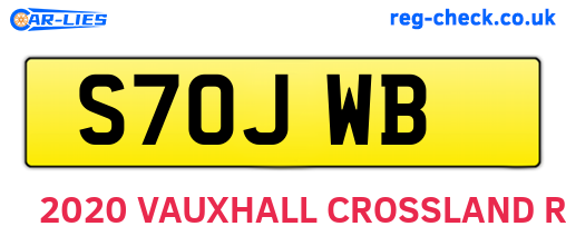 S70JWB are the vehicle registration plates.