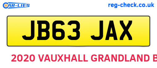 JB63JAX are the vehicle registration plates.