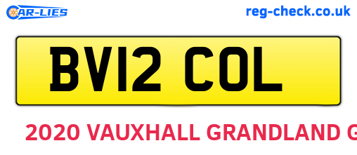 BV12COL are the vehicle registration plates.
