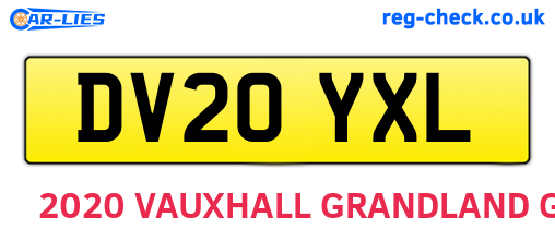 DV20YXL are the vehicle registration plates.