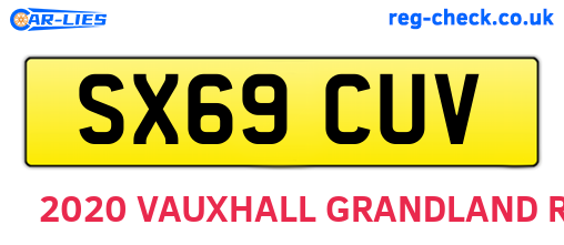 SX69CUV are the vehicle registration plates.
