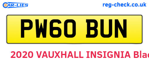 PW60BUN are the vehicle registration plates.