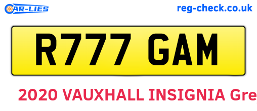 R777GAM are the vehicle registration plates.