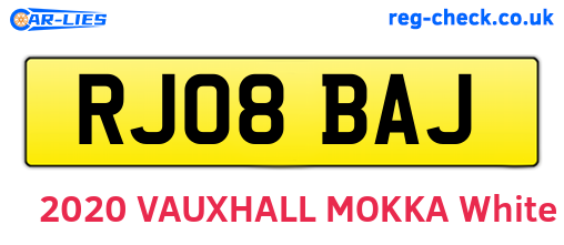 RJ08BAJ are the vehicle registration plates.