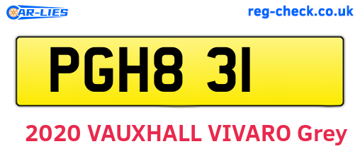 PGH831 are the vehicle registration plates.