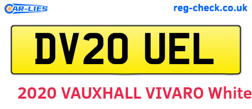 DV20UEL are the vehicle registration plates.