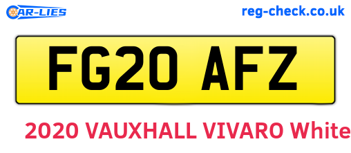 FG20AFZ are the vehicle registration plates.